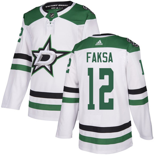 Adidas Dallas Stars #12 Radek Faksa White Road Authentic Youth Stitched NHL Jersey->youth nhl jersey->Youth Jersey